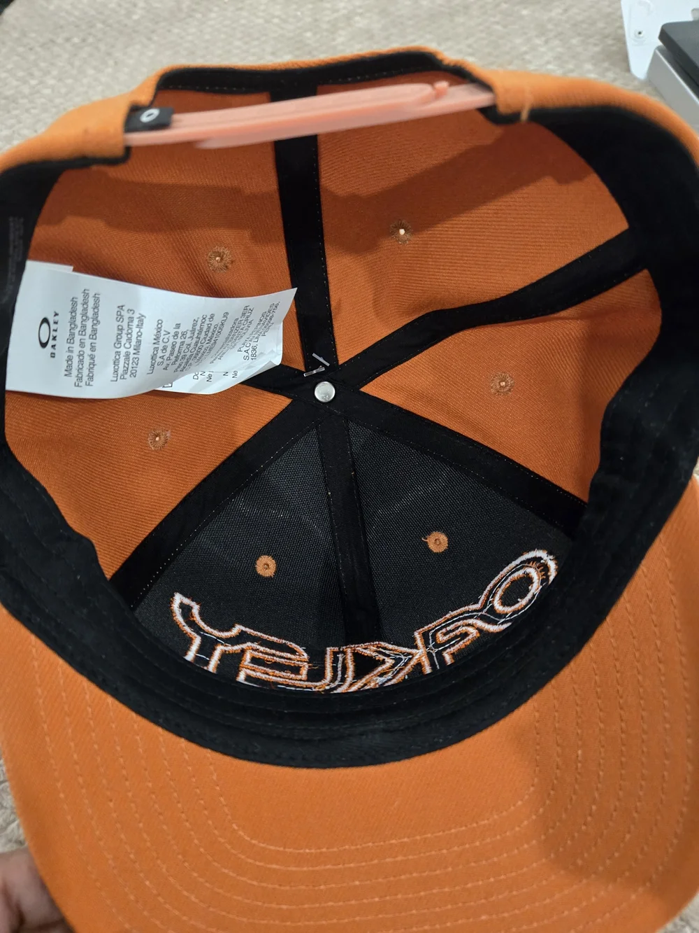 Oakley Ginger Orange B1B Flat Bill Snapback Hat NWT